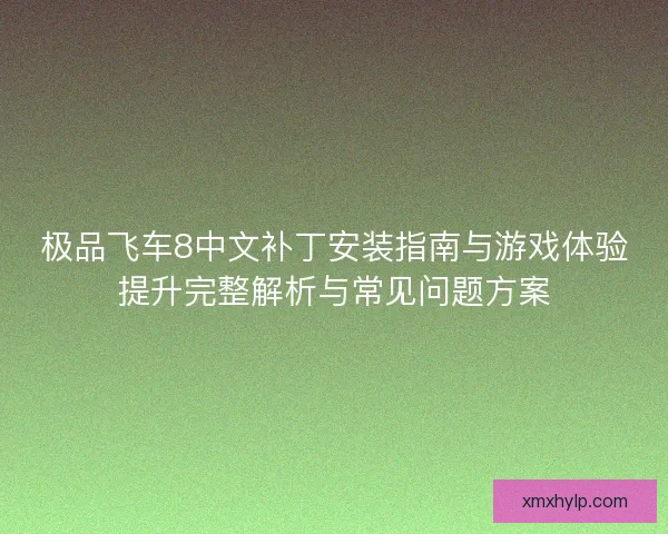 极品飞车8中文补丁安装指南与游戏体验提升完整解析与常见问题方案 极品飞车8中文补丁安装指南与游戏体验提升完整解析与常见问题方案